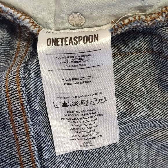 One Teaspoon Floral Embroidered Long Trucker Denim Skirt Retro Boho  US Size 26 - Picture 14 of 15